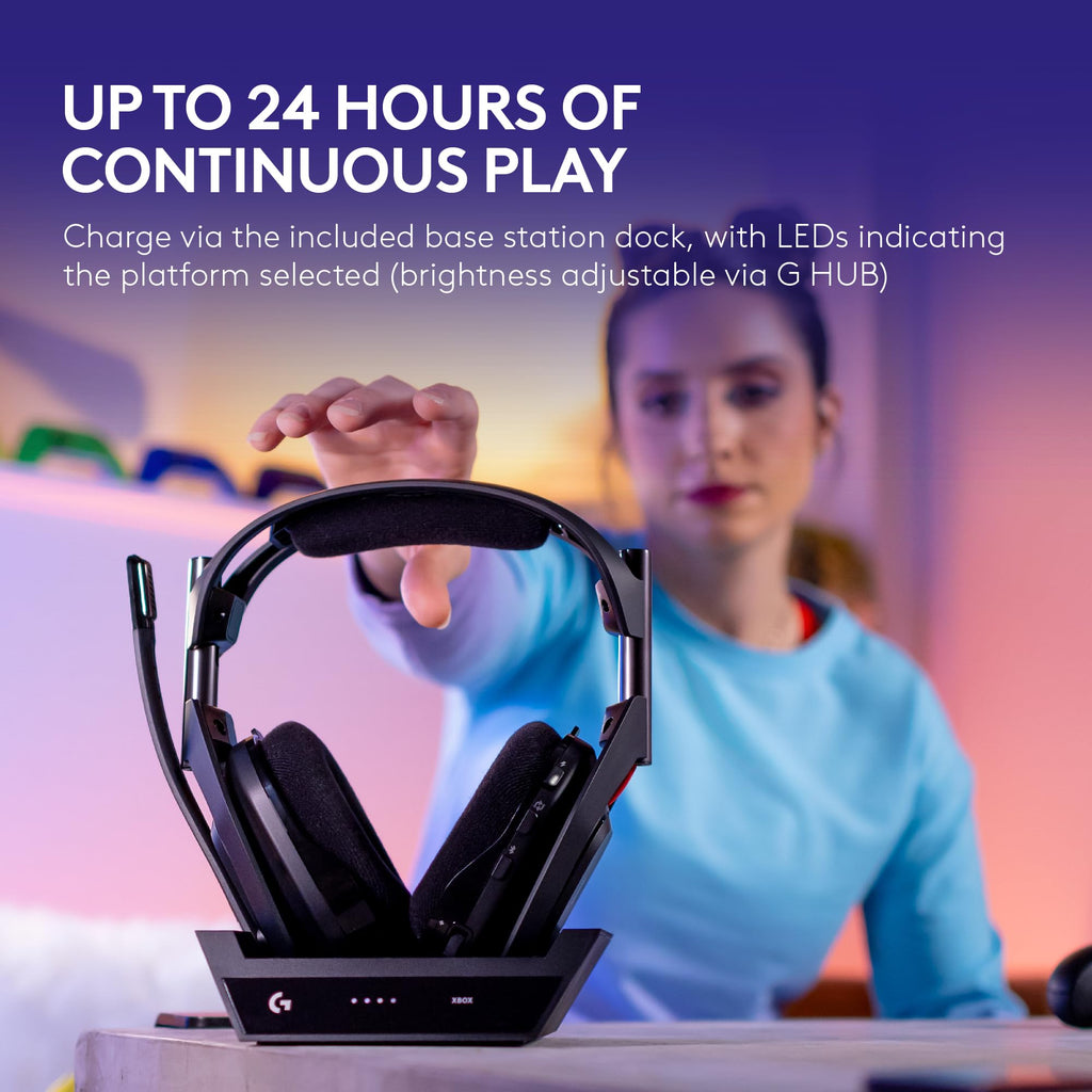 Logitech G Astro A50 X Multi-Platform Wireless Gaming Headset + Base Station for PS5/Xbox/PC: PLAYSYNC Video & Audio Switcher, HDMI 2.1 4K 120Hz VRR