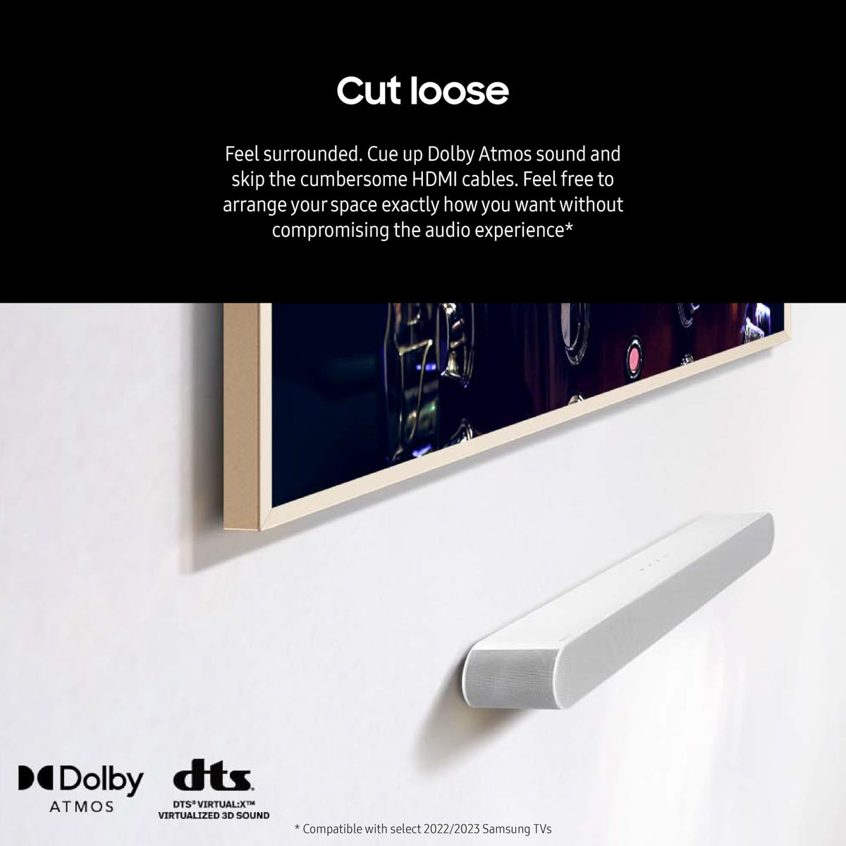 SAMSUNG S60D 5.0ch Soundbar w/Wireless Dolby Atmos Audio, All-in-One Design, Q-Symphony, SpaceFit Sound Pro, Adaptive Sound, Game Mode Pro with Alexa