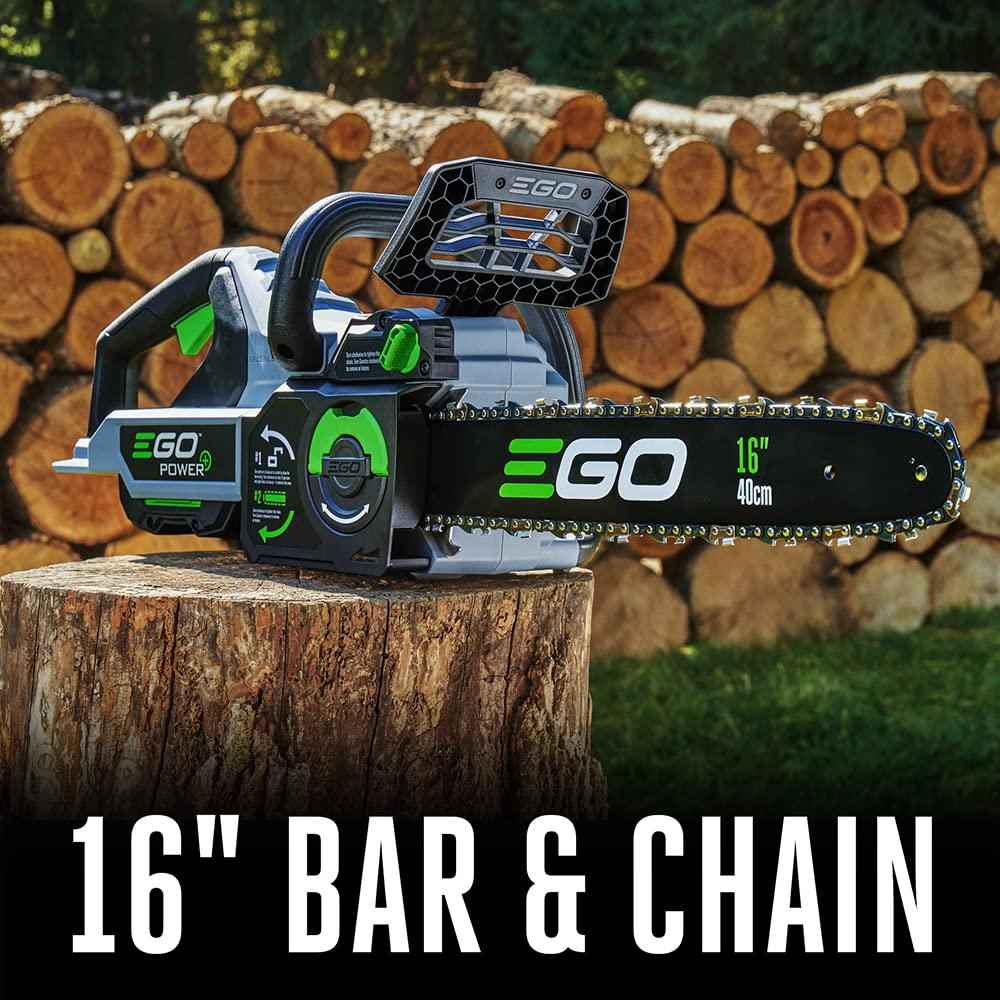 EGO POWER+ Chain Saw, 12" Battery Powered Chainsaw, Electric Cordless, Includes 56V 2.5Ah Battery and Charger - CS1201