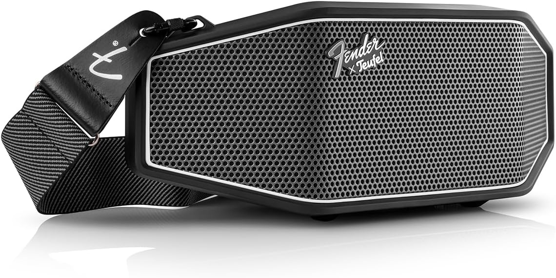 Fender x Teufel ROCKSTER CROSS Portable Wireless Bluetooth Speaker C Rugged, Waterproof, 16 Hours of Battery, Powerful Stereo Sound, Subwoofer, Built
