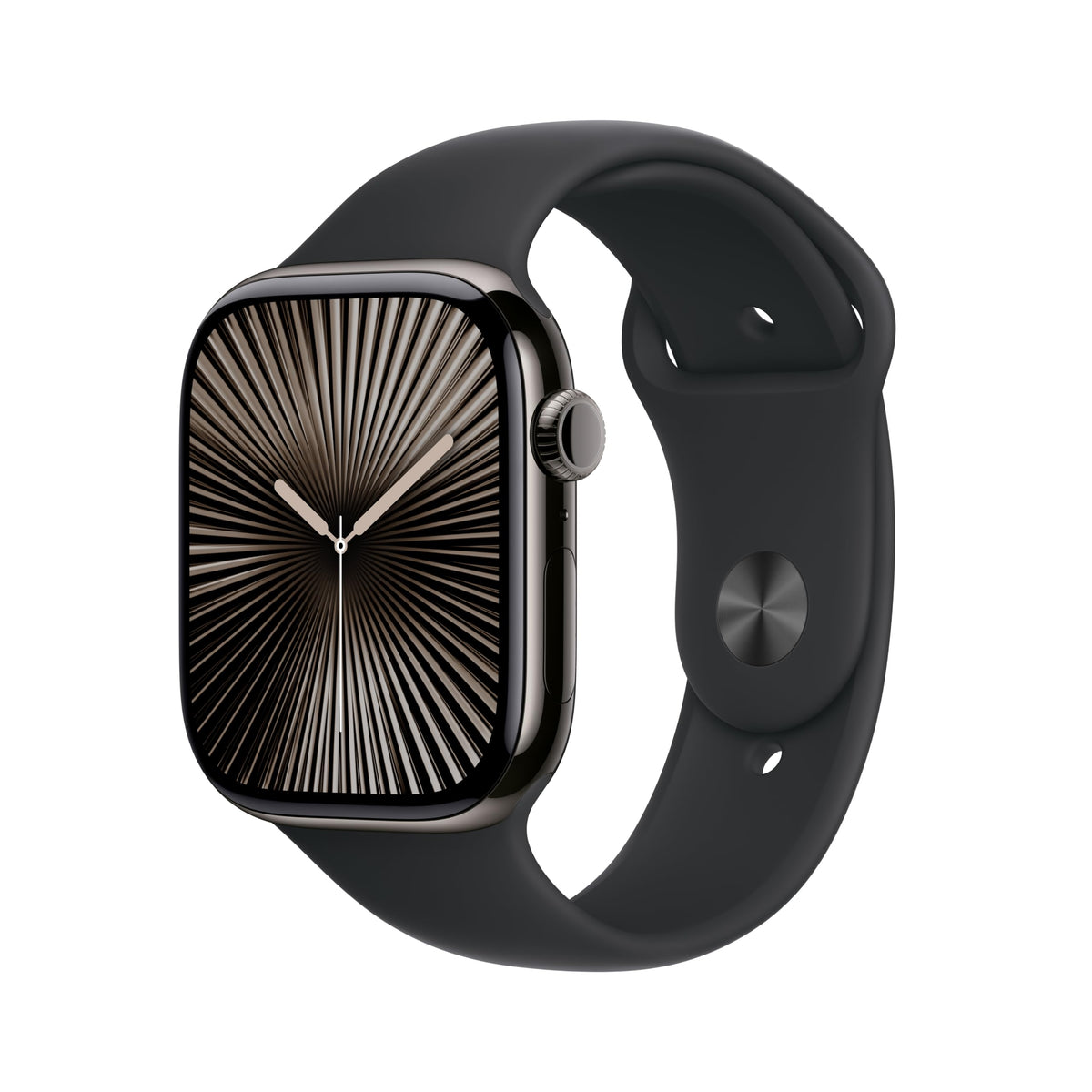 Apple Watch Series 10 [GPS + Cellular, 42mm] - Jet Black Aluminum Case with Black Sport Band, S/M (Renewed)