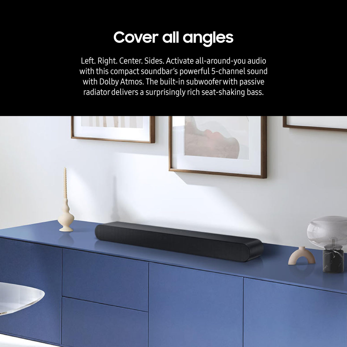 SAMSUNG S60D 5.0ch Soundbar w/Wireless Dolby Atmos Audio, All-in-One Design, Q-Symphony, SpaceFit Sound Pro, Adaptive Sound, Game Mode Pro with Alexa