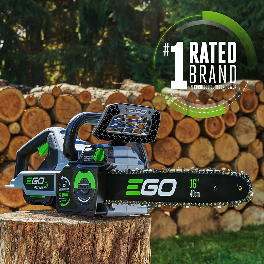 EGO POWER+ Chain Saw, 18 Battery Powered Chainsaw, Electric Cordless, Includes 56V 4.0Ah Battery and Charger C CS1803