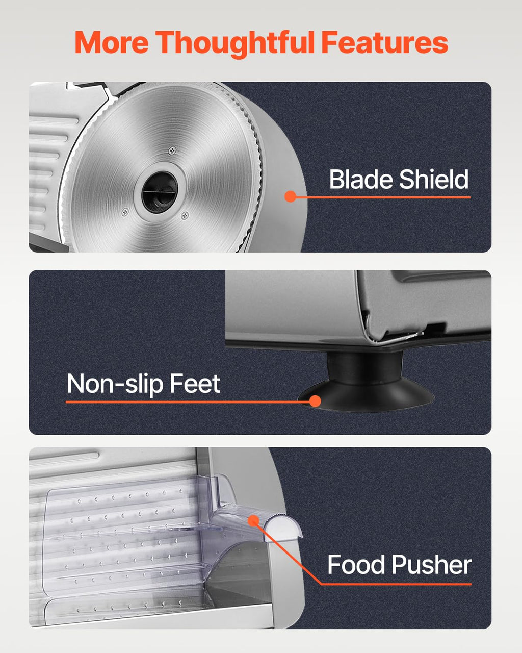 VEVOR Commercial Meat Slicer, 10 inch Electric Food Slicer, 240W Frozen Meat Deli Slicer, Premium Chromium-plated Steel Blade Semi-Auto Meat Slicer