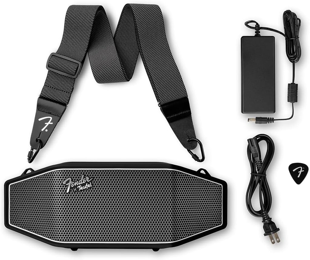 Fender x Teufel ROCKSTER CROSS Portable Wireless Bluetooth Speaker C Rugged, Waterproof, 16 Hours of Battery, Powerful Stereo Sound, Subwoofer, Built