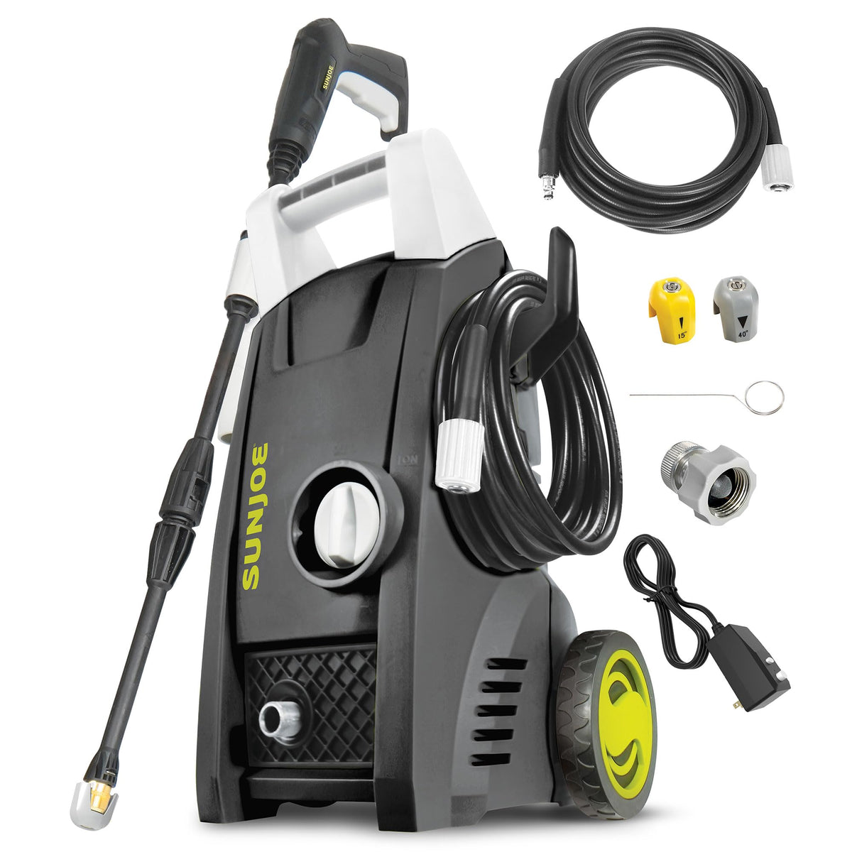 Sun Joe SPX3000-XT1 XTREAM 2,500 PSI Pressure Washer with 14.9A Motor, Includes 4 Quick-Connect Nozzles, High-Pressure Hose, Garden Hose Adapter, and