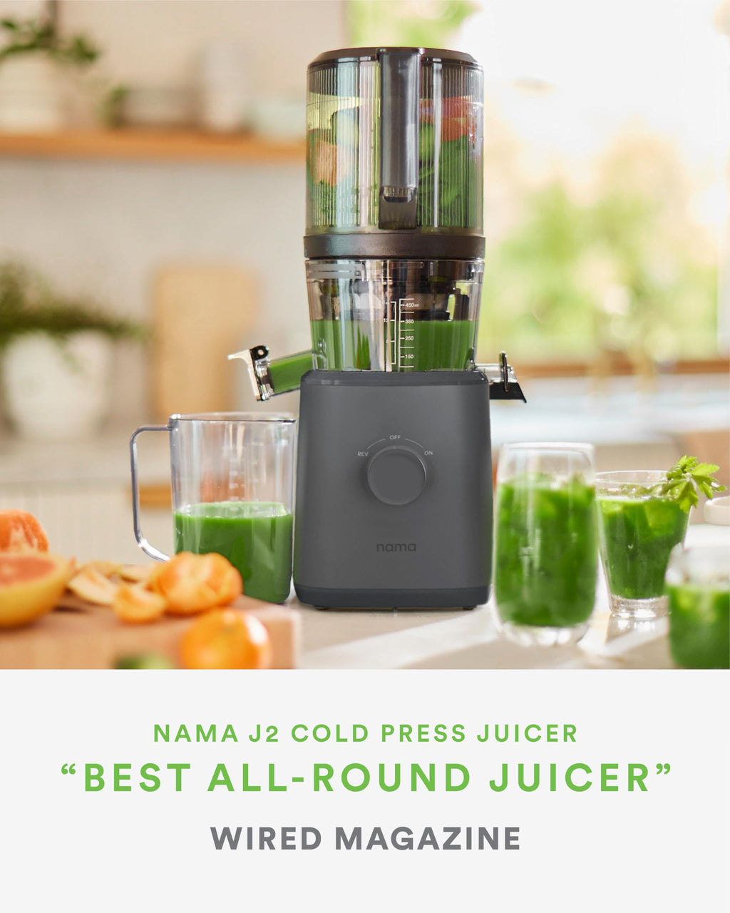 Nama J2 Cold Press Juicer C Self Feeding for Hands-Free Operation with Wide Mouth Hopper for Whole Recipe Loading, Zero Waste Masticating Juicer For