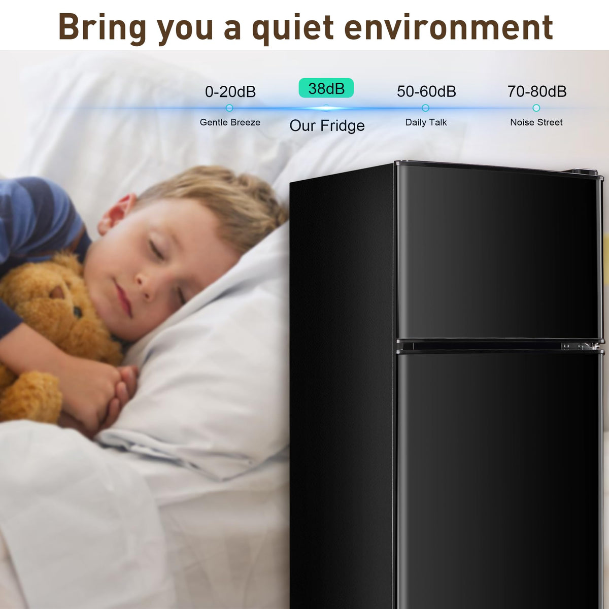 Mini Refrigerator with Freezer 4.0 Cu. Ft., Small Dorm Fridge with Freezer, Adjustable Thermostat Compact Fridge Freezers for Apartment, Dorm