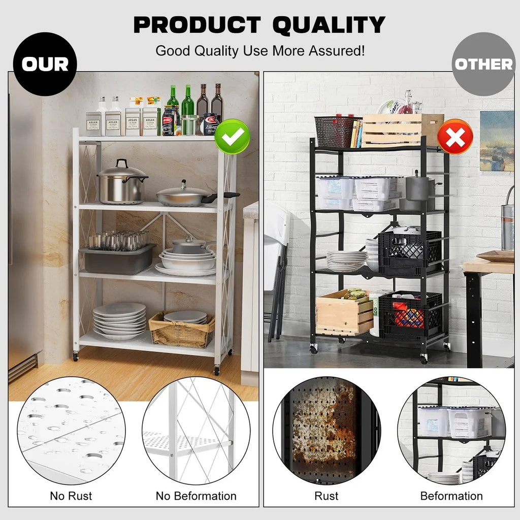 QRInnovations  Design Duty Shelving Tier Rack White Heavy 3/4 Modern Storage