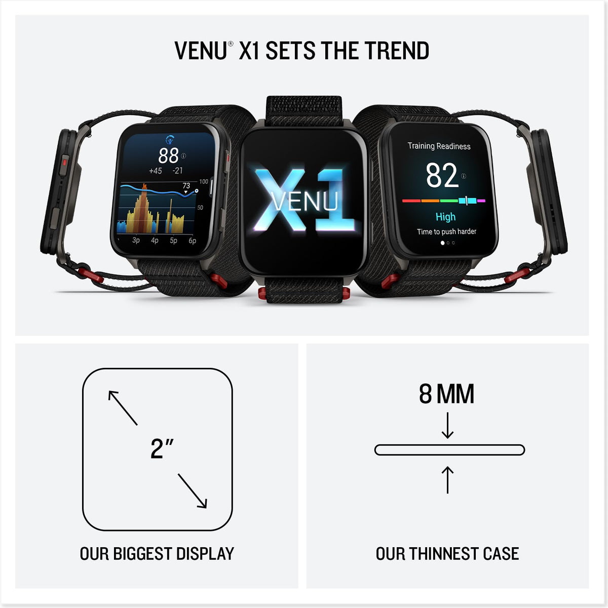 Garmin® Venu® X1, Thin and Lightweight GPS Smartwatch, AMOLED Display, Advanced Health and Fitness Features, Black with Slate Titanium