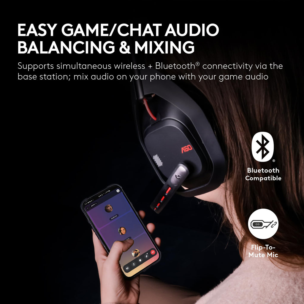 Logitech G Astro A50 X Multi-Platform Wireless Gaming Headset + Base Station for PS5/Xbox/PC: PLAYSYNC Video & Audio Switcher, HDMI 2.1 4K 120Hz VRR