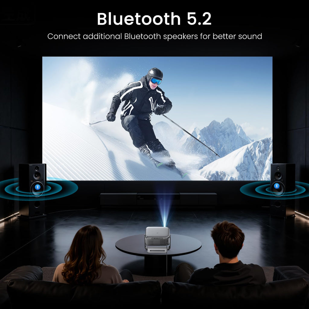 2000 ANSI Official Licensed Google TV Outdoor Projector 4K Full HD, Smart Projector with Wifi and Bluetooth, Auto Focus, Dolby Sound, Built-in Apps