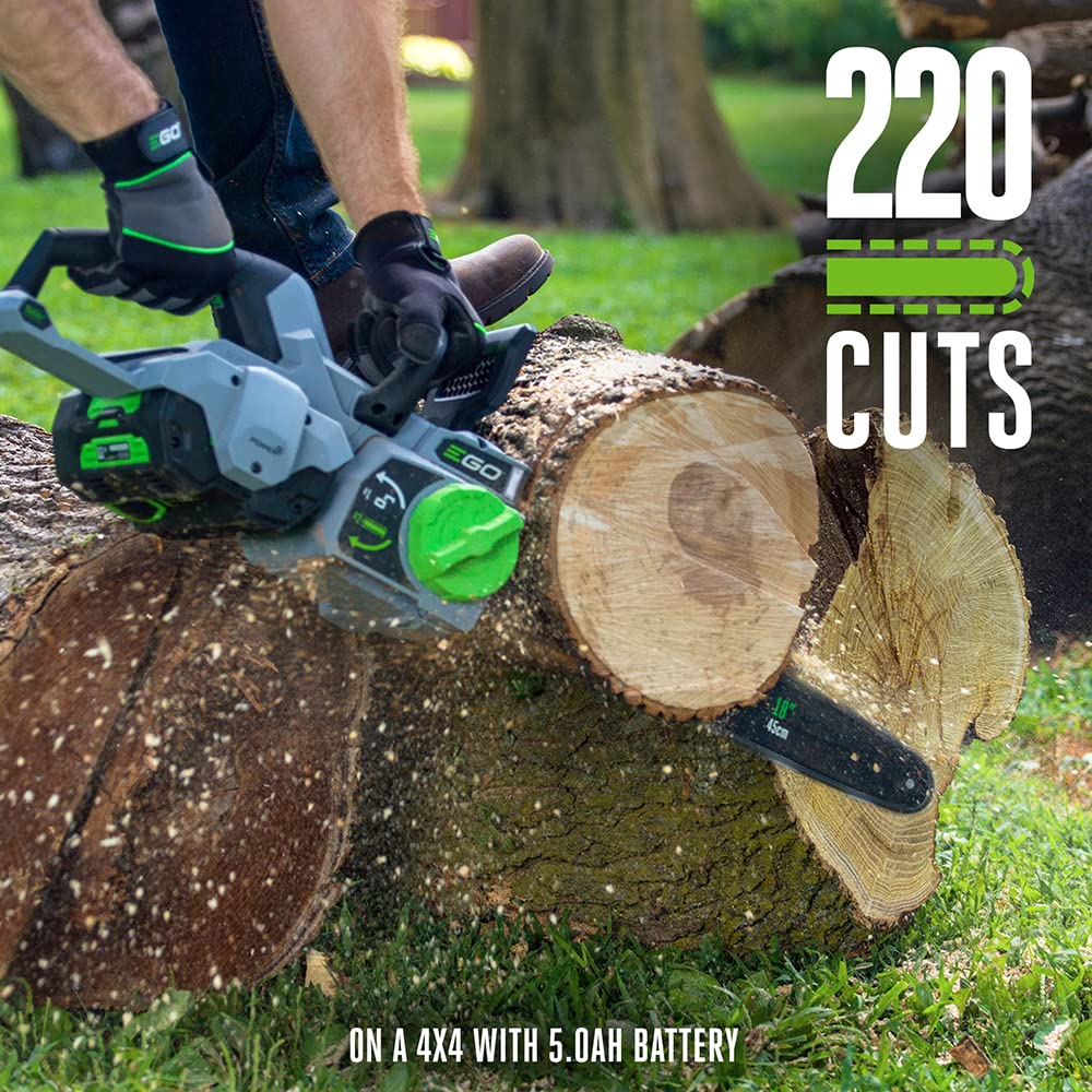 EGO POWER+ Chain Saw, 18 Battery Powered Chainsaw, Electric Cordless, Includes 56V 4.0Ah Battery and Charger C CS1803