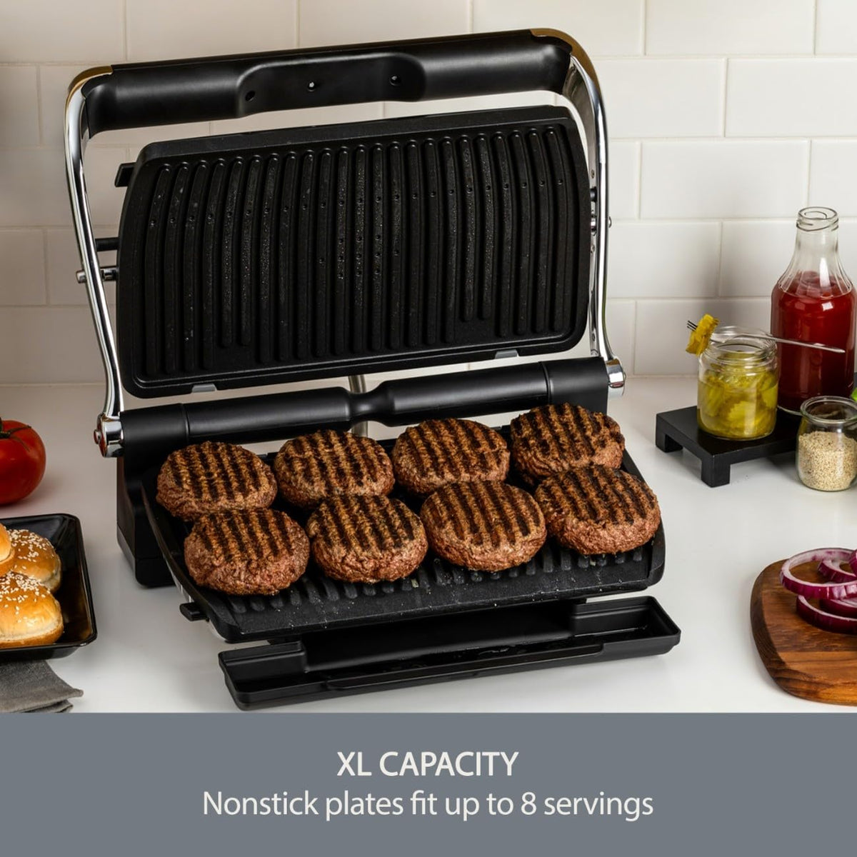All-Clad Electric Indoor Grill, AutoSense Stainless Steel Panini Grill Press Sandwich Maker, Automatic 1800W Smokeless, Removable Plates, Dishwasher