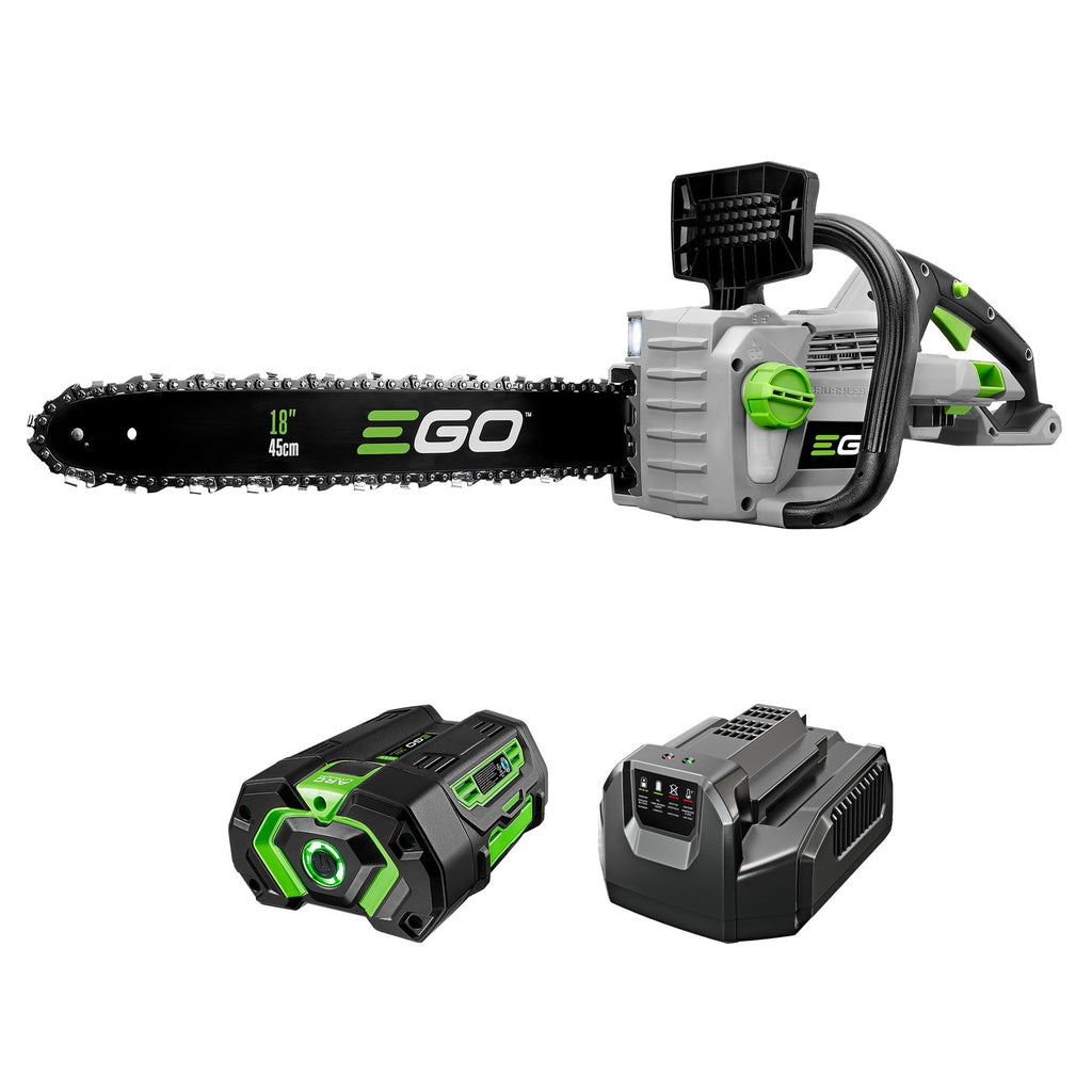 EGO POWER+ Chain Saw, 18 Battery Powered Chainsaw, Electric Cordless, Includes 56V 4.0Ah Battery and Charger C CS1803