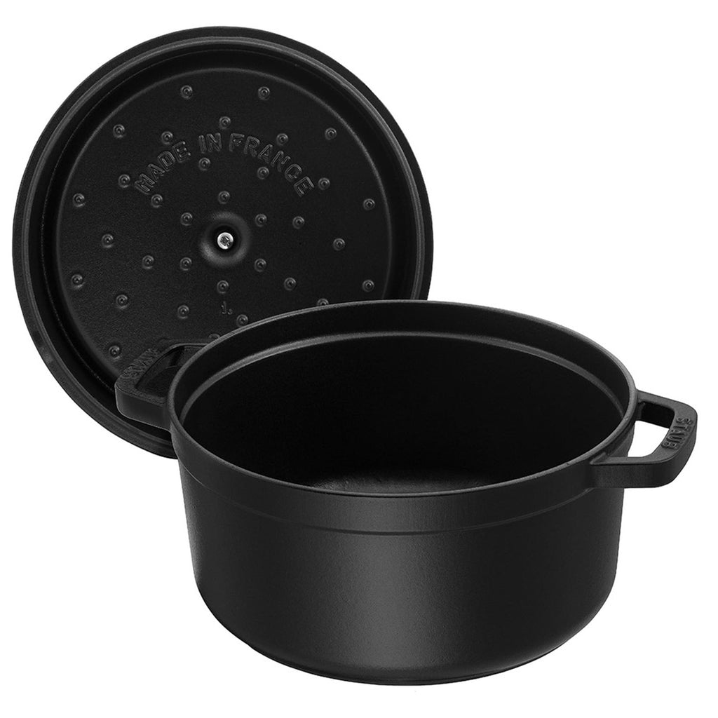 Staub Cast Iron 7-qt Round Cocotte - White Truffle, Made in France
