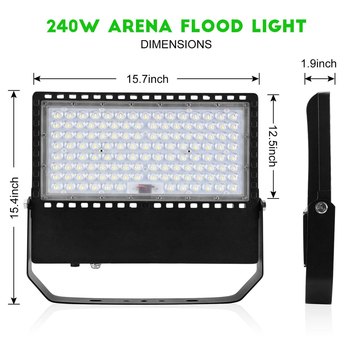 Juyace 240W LED Stadium Lights Outdoor 1500 Watt Equivalent Wider Lighting Angle Led Flood 100-277V 36000LM 5000K Daylight Commercial Arena for