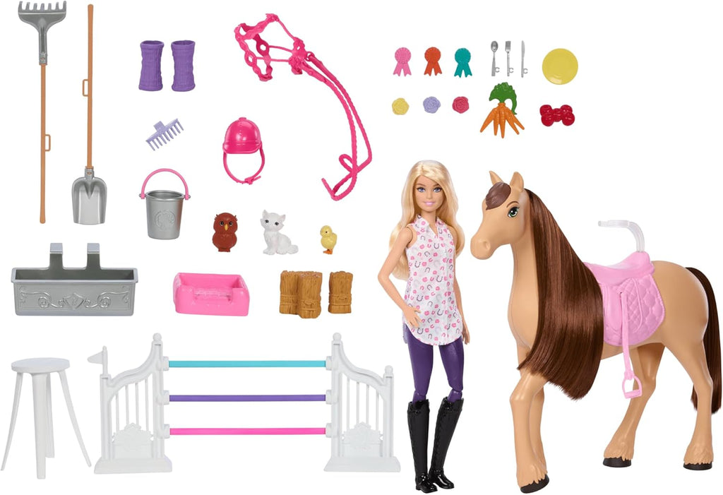 Barbie - Playset Stable Doll and Horse - 6 Play Areas & 25 Accessories Included - Inspired by Netflix Barbie Mysteries: The Great Horse Chase Kids