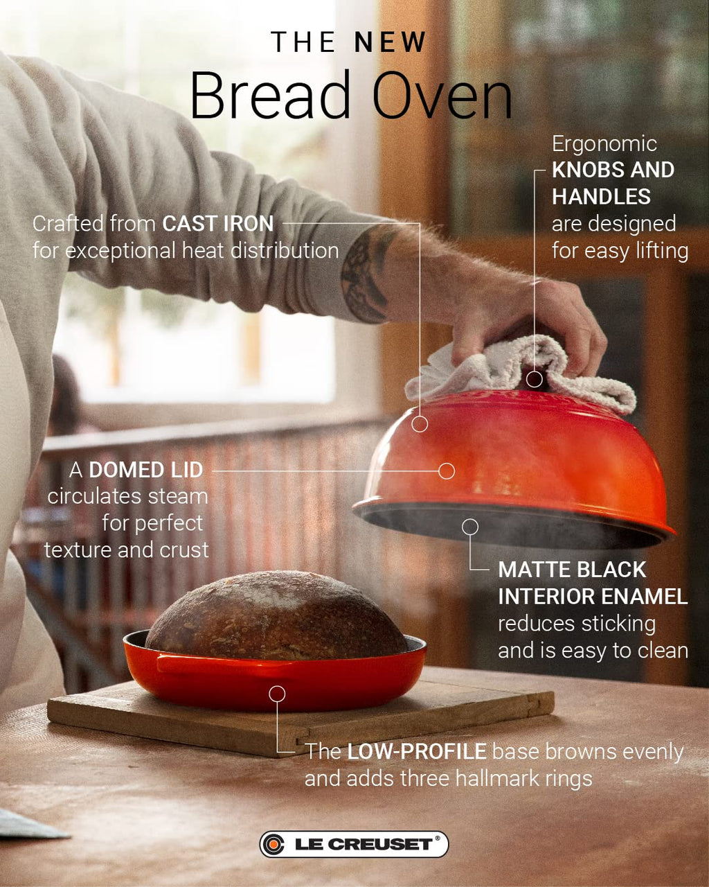 Le Creuset Enameled Cast Iron Bread Oven, Flame