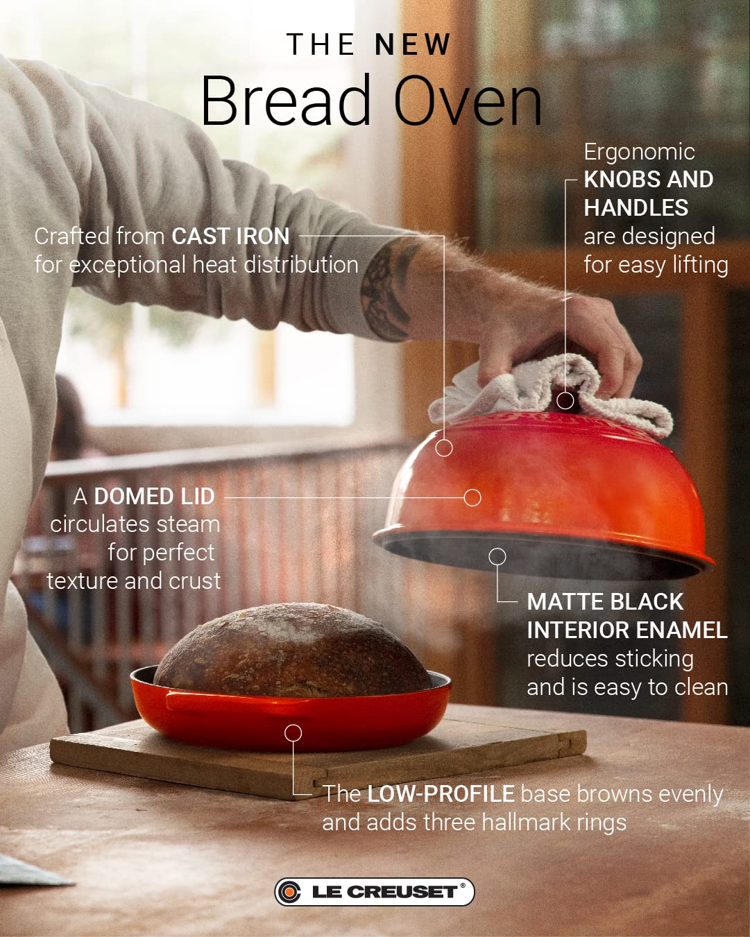 Le Creuset Enameled Cast Iron Bread Oven, Flame