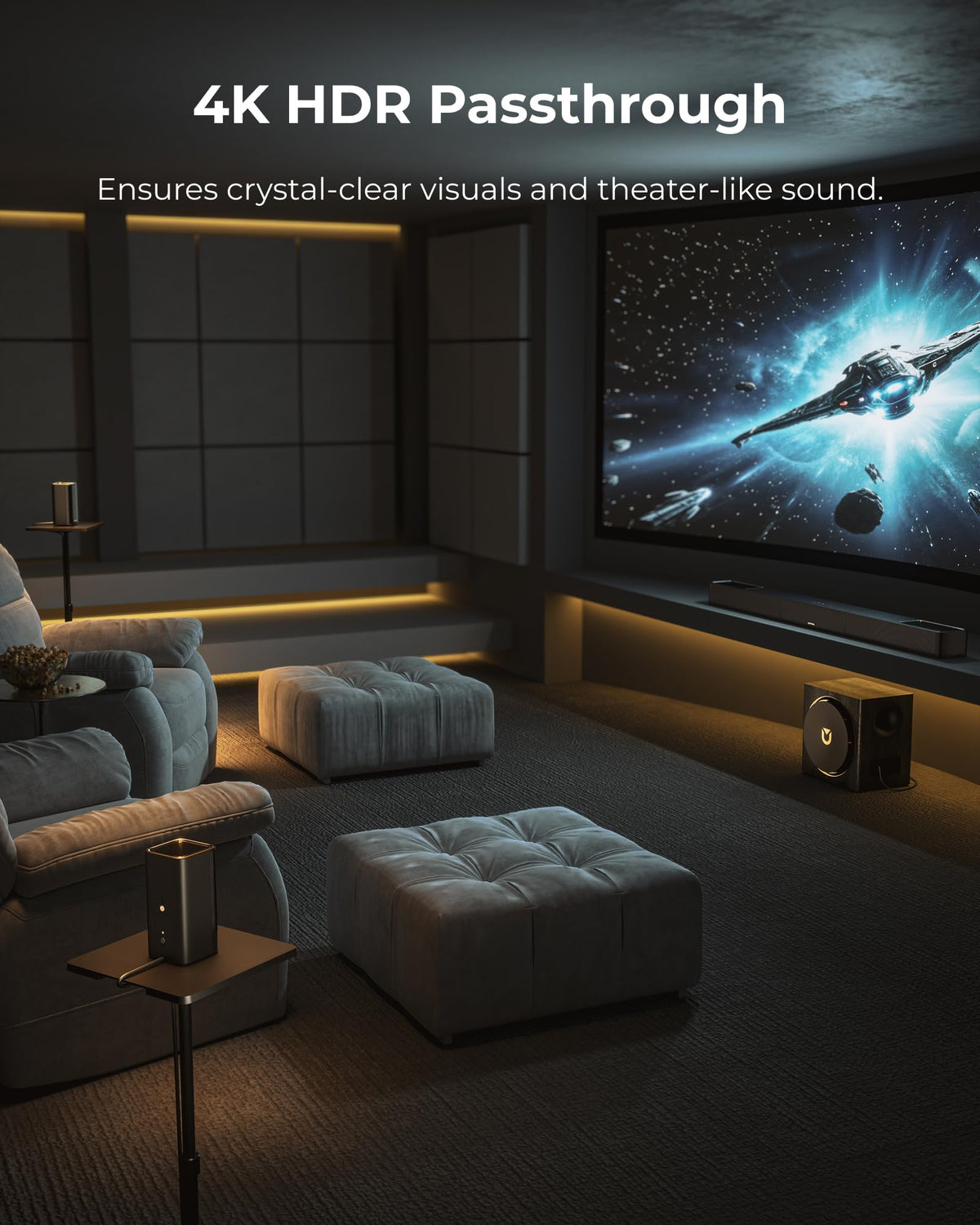 ULTIMEA Skywave X50 5.1.4ch Wireless Surround Sound System for TV, 760W Professional Sound Bar w/Dolby Atmos, 2 Wireless Surround Speakers & 8"