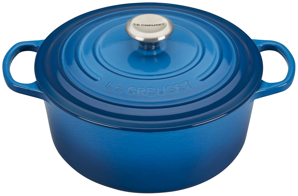 Le Creuset Enameled Cast Iron Signature Round Dutch Oven, 7.25 qt., Caribbean