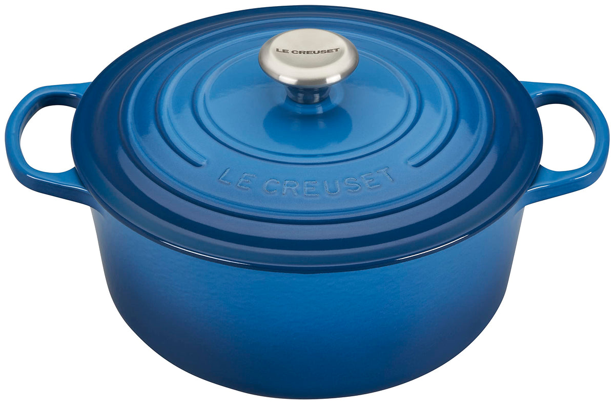 Le Creuset Enameled Cast Iron Signature Round Dutch Oven, 7.25 qt., Caribbean