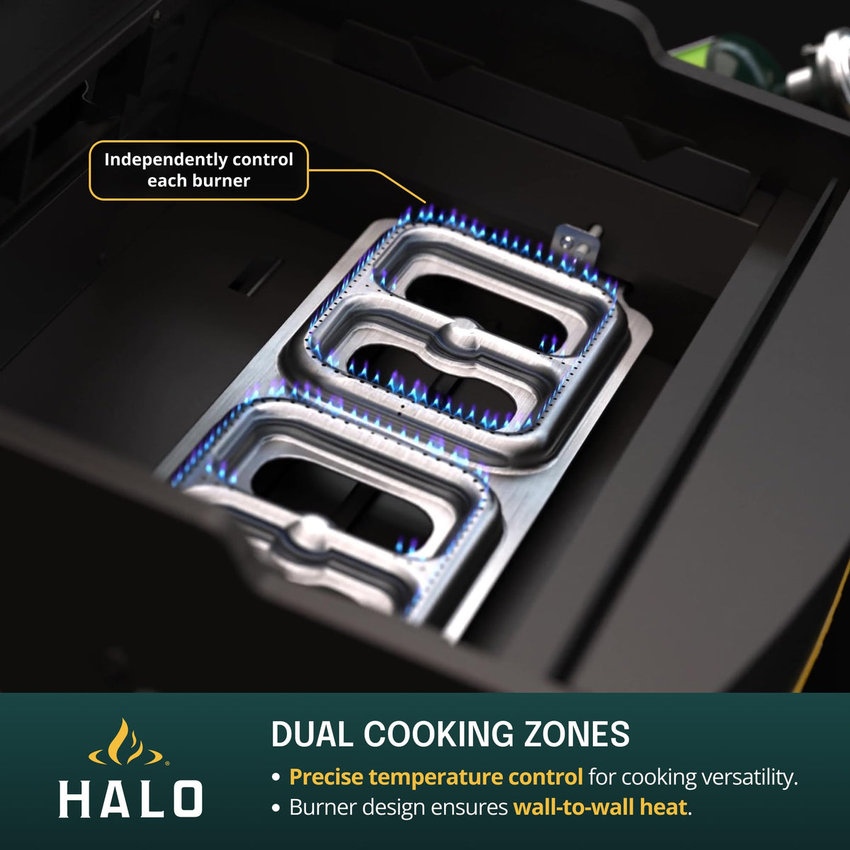 HALO Elite4B Outdoor Griddle | 4 Burner, 8 Cooking Zones | 720 sq. in. (36 x 20) Wind-Proof Cooking Surface | Propane Gas Grill | HZ-1001-XNA
