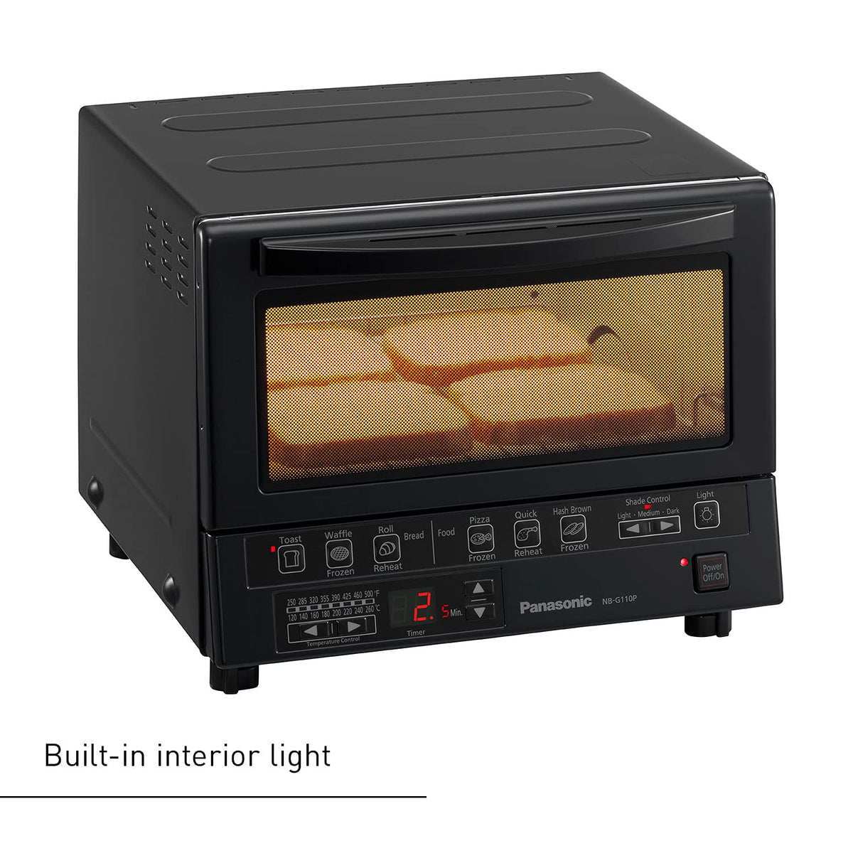 Panasonic FlashXpress Toaster Oven Countertop, 4-Slice Compact Size with Double Infrared Heating, 6 Auto Cook Options and Precise Temperature Control