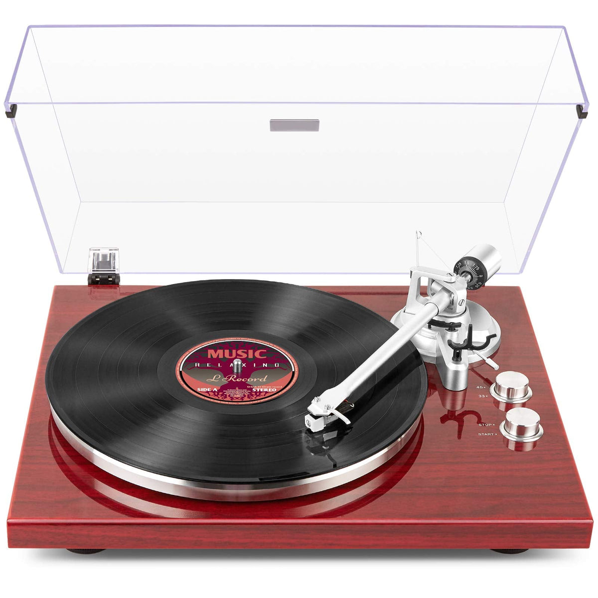 1 by ONE Belt Drive Turntable with Bluetooth Connectivity, Built-in Phono Pre-amp, USB Digital Output Vinyl Stereo Record Player with Magnetic