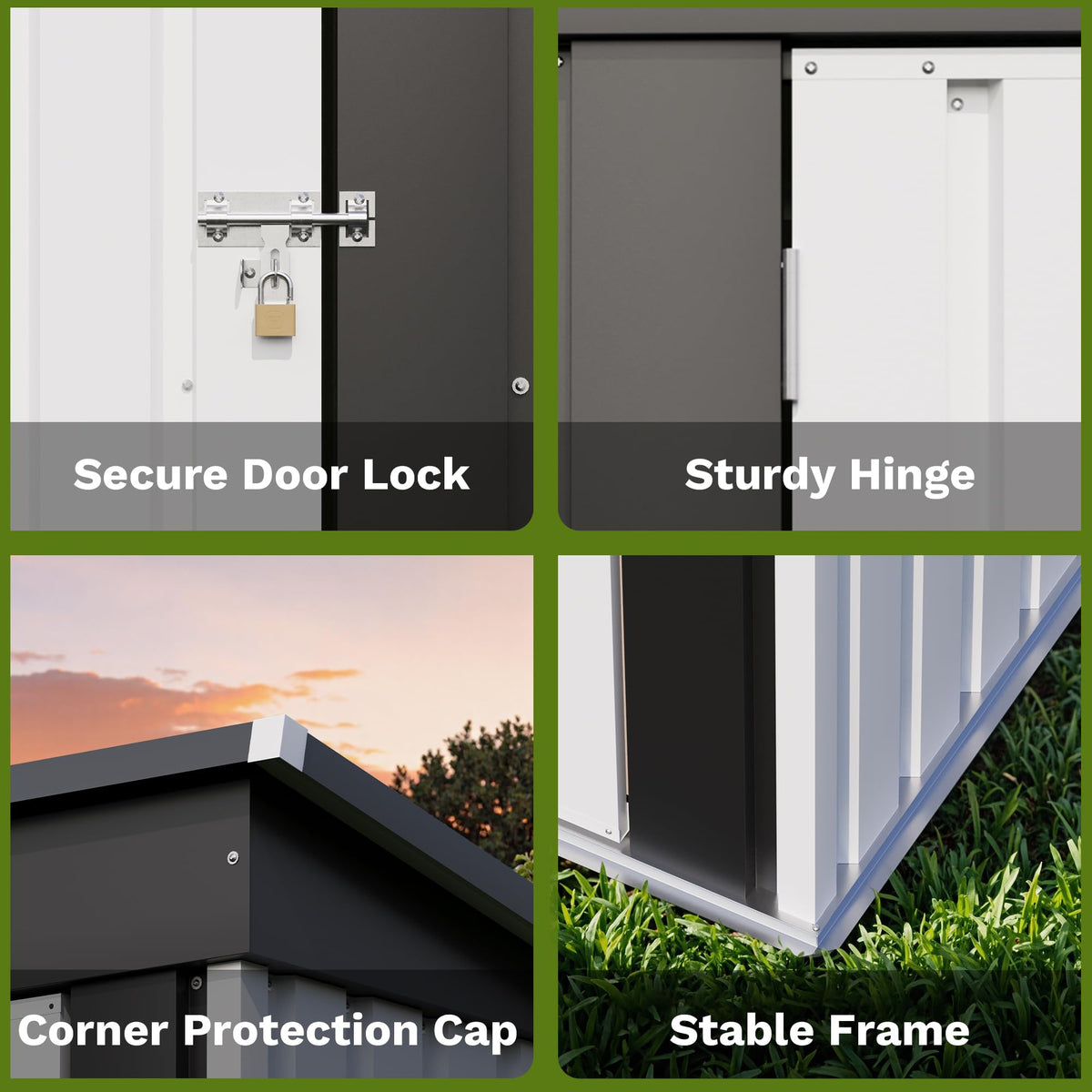 Patiowell 10 x 12 FT Metal Storage Shed for Outdoor, Steel Yard Shed with Design of Lockable Doors, Utility and Tool Storage for Garden, Backyard