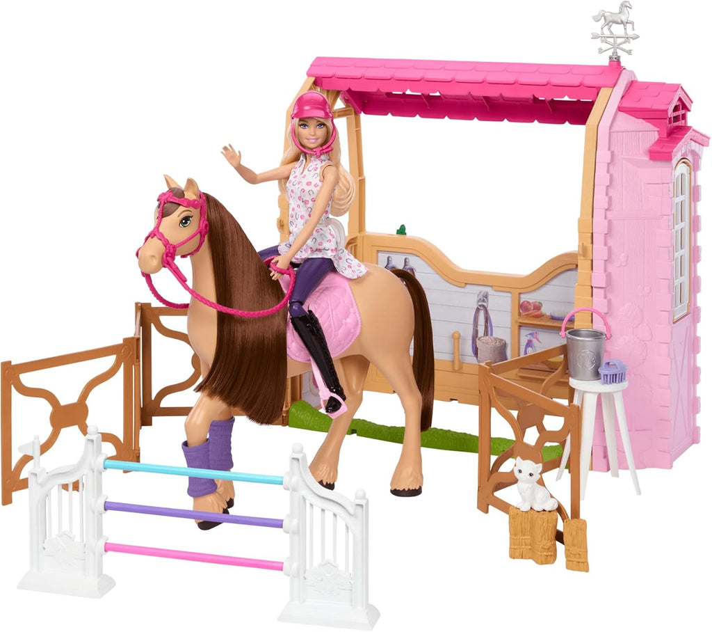 Barbie - Playset Stable Doll and Horse - 6 Play Areas & 25 Accessories Included - Inspired by Netflix Barbie Mysteries: The Great Horse Chase Kids