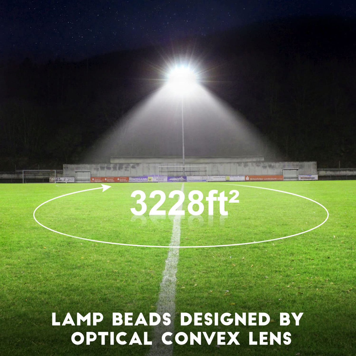 Juyace 240W LED Stadium Lights Outdoor 1500 Watt Equivalent Wider Lighting Angle Led Flood 100-277V 36000LM 5000K Daylight Commercial Arena for