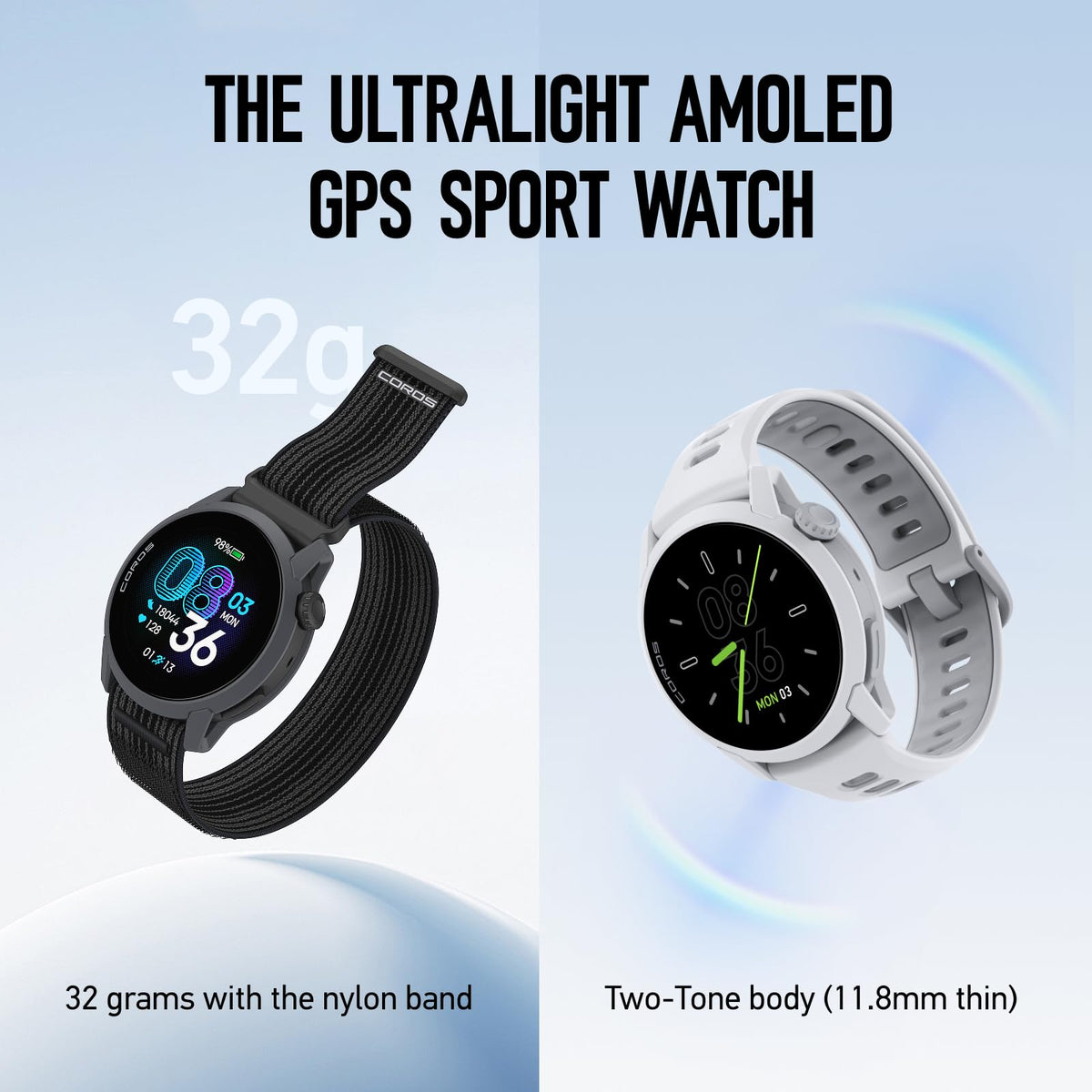 COROS PACE 4 Ultralight Sport GPS Watch, 1.2" AMOLED Touchscreen,19 days of daily use, Voice Features, Advanced Training Tools, GPS, Heart Rate