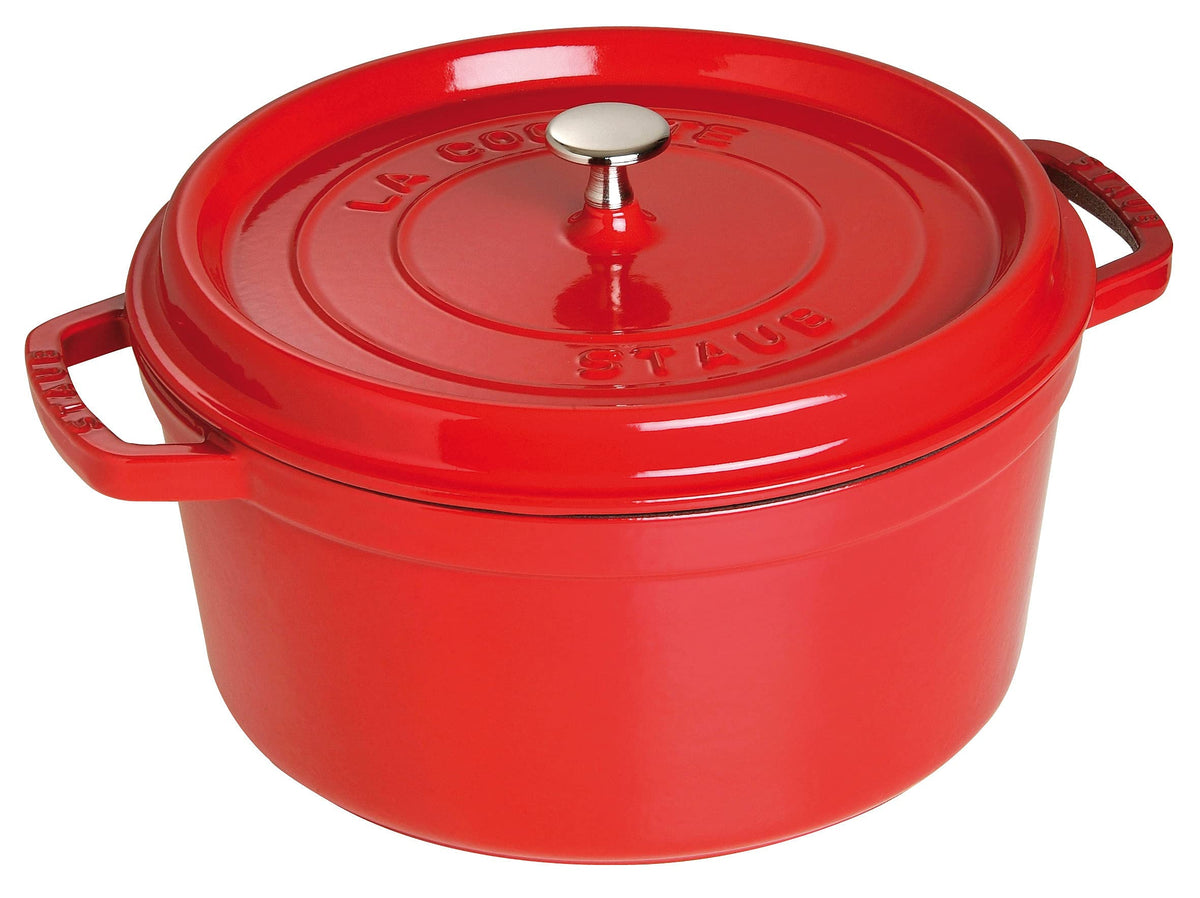 Staub Cast Iron 7-qt Round Cocotte - White Truffle, Made in France