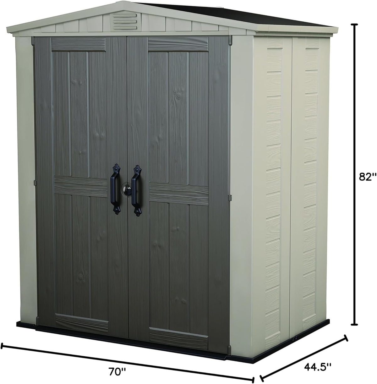 Keter Factor 6x3 Outdoor Storage Shed Kit-Perfect to Store Patio Furniture, Garden Tools Bike Accessories, Beach Chairs and Push Lawn Mower, Taupe &