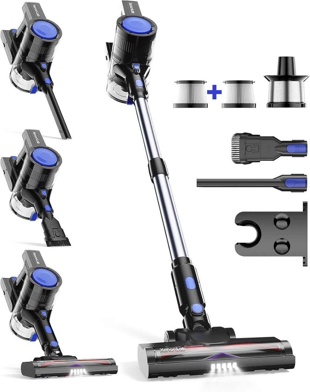 Cordless Vacuum Cleaner, 45KPA Stick Vacuum Cleaners for Home with Up to 45 Mins Runtime, 6-in-1 Rechargeable Lightweight Vacuum with Powerful