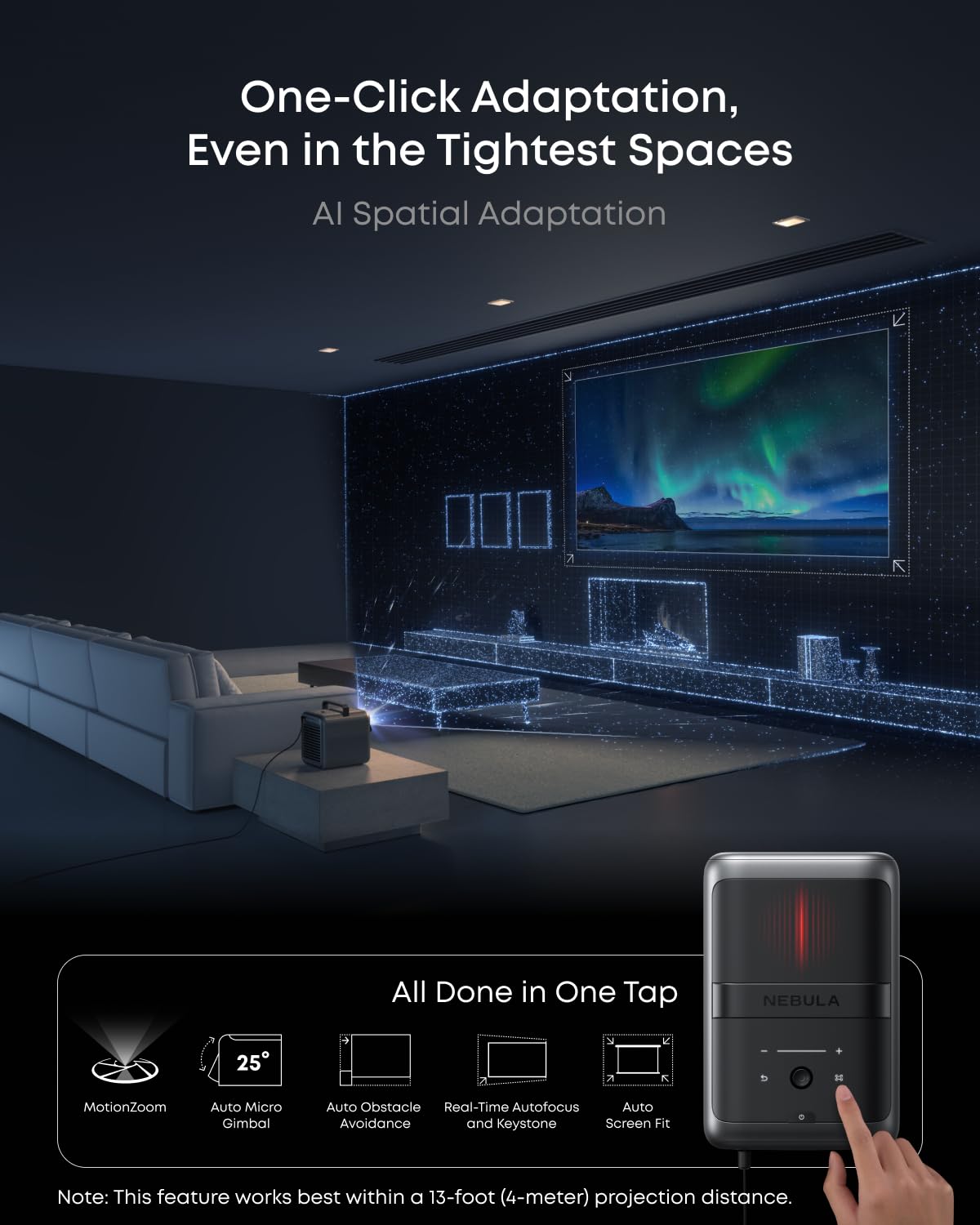NEBULA X1 Triple Laser 4K Projector, Nebulamaster, 3500 ANSI Lumens, 56000:1 Contrast, 40W Stereo Sound, 0.9-1.5 Optical Zoom, Smart AI, Dolby Vision