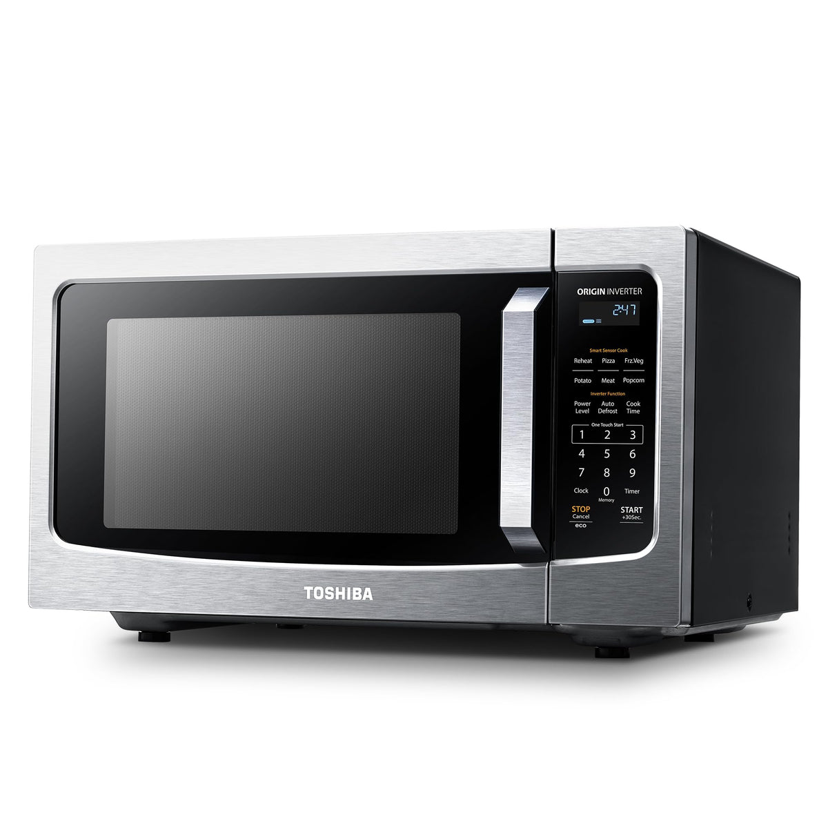 TOSHIBA ML4-EM22PAIT(SS) Countertop Microwave Oven with Sensor Cook, 6 Auto Menus, Origin Inverter, Child Lock, 2.2 Cu Ft for Large Family, 16.5 Inch