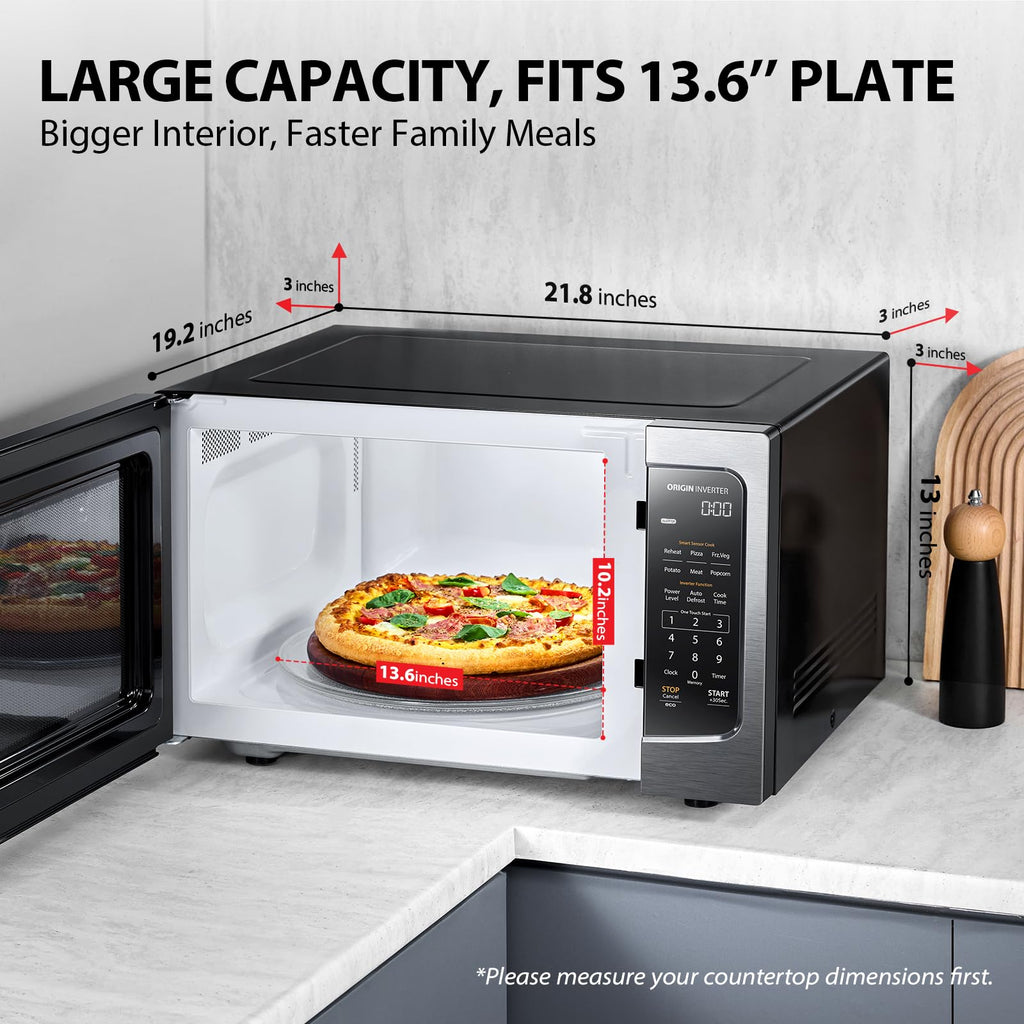 TOSHIBA Air Fryer Combo 8-in-1 Countertop Microwave Oven, with Convection, Broil, Odor Removal Mode, 12.4" Position Memory Turntable, Child-Lock, 1.0