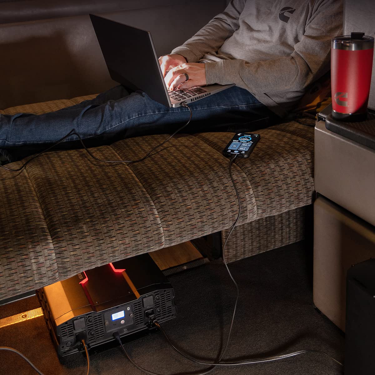 Cummins 5000 Watts Inverter Modified Sine Wave Truck Inverter 12 Volts to 110 Volts Four AC Outlets Two USB Ports (Plus Cable Kit)- CMN5000W
