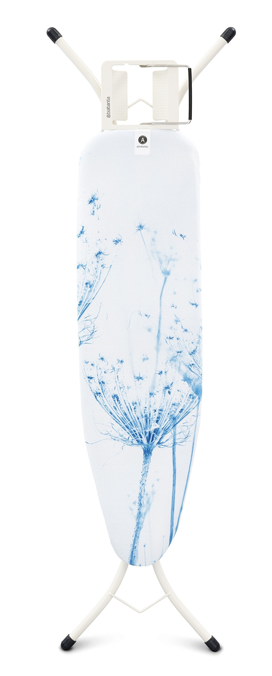 Brabantia Size C Ironing Board (49 x 18in) 7 Height Options, Adjustable Steam Iron Rest Holder & Linen Rack (Ecru) Non-Slip Feet, Anti-Collapse Child