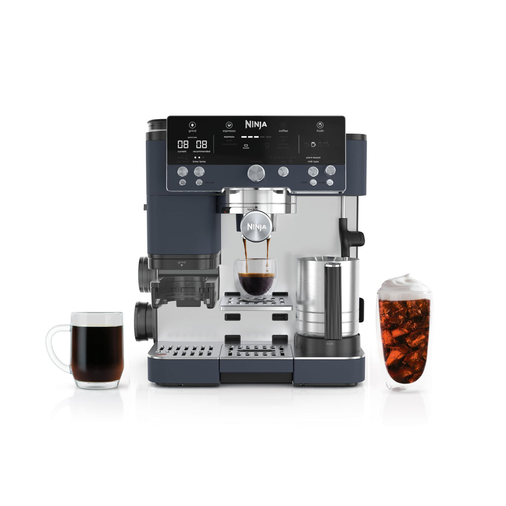 Ninja Luxe Caf 3-in-1 Espresso, Drip Coffee and Cold Brew Machine | Intergrated Coffee Grinder, Milk Frother, Assisted Tamper & Built-In Espresso