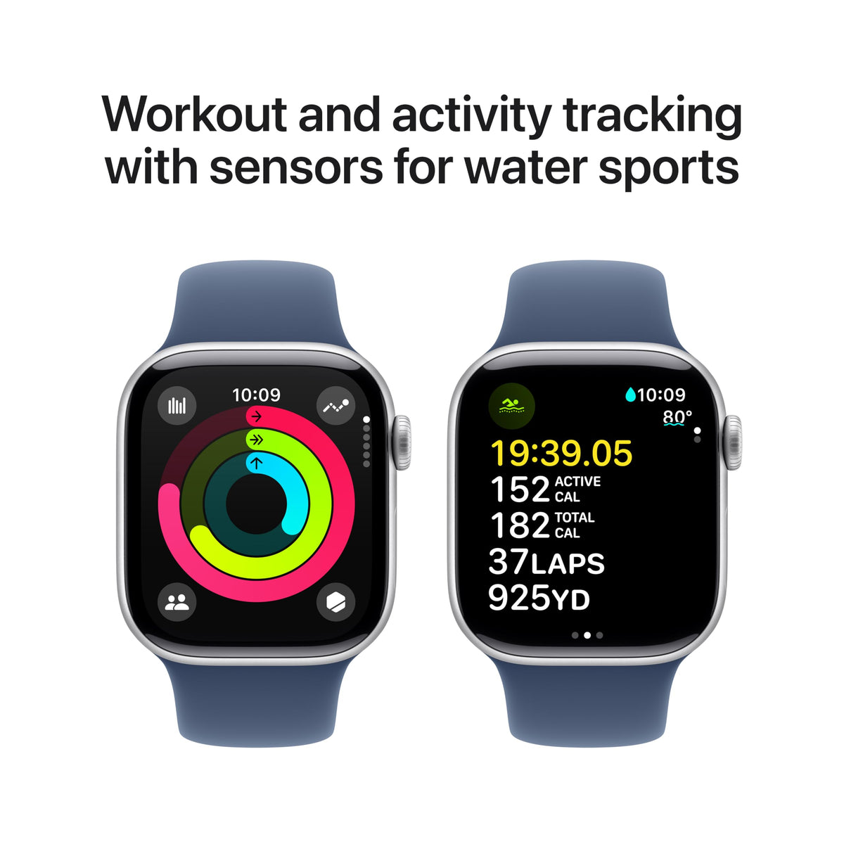 Apple Watch Series 10 [GPS + Cellular, 42mm] - Jet Black Aluminum Case with Black Sport Band, S/M (Renewed)