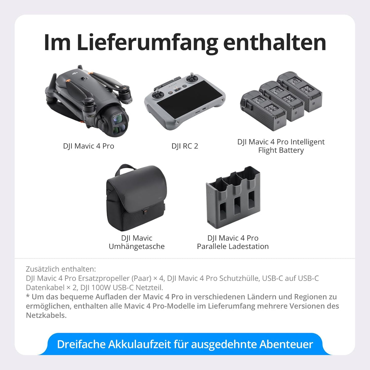 DJI Mavic 4 Pro Fly More Combo with DJI RC 2, Flagship Tri-Camera Drone with 100MP 4/3 CMOS Hasselblad Camera, 30km/18.6mi Video Transmission, 51-Min
