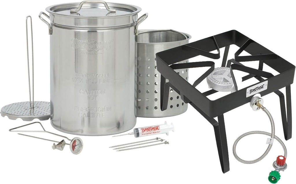 Bayou Classic Stainless Steel Outdoor Turkey Fryer Kit - 32 qt.