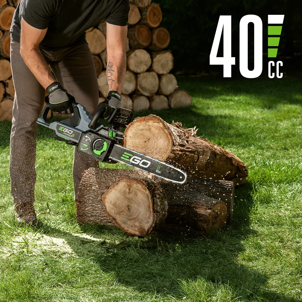 EGO POWER+ Chain Saw, 18 Battery Powered Chainsaw, Electric Cordless, Includes 56V 4.0Ah Battery and Charger C CS1803