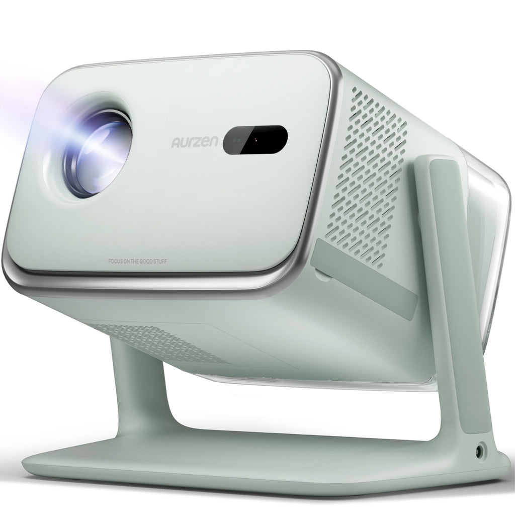 Aurzen BOOM mini Google TV Movie Projector with WiFi and Bluetooth, Voice Control, Family Mode, 20W Dolby Audio, Real-Time Focus, 4K Supported Smart
