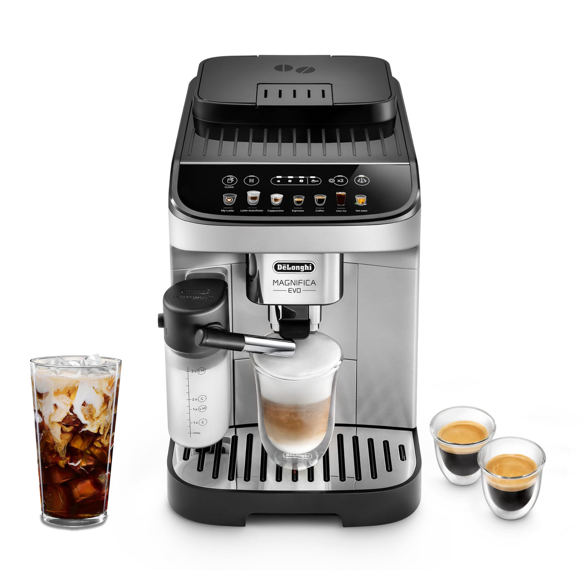 De'Longhi Magnifica Evo Automatic Espresso & Coffee Machine with Auto Milk Frother, Built-in Grinder & Auto-Clean Function - For Latte, Cappuccino