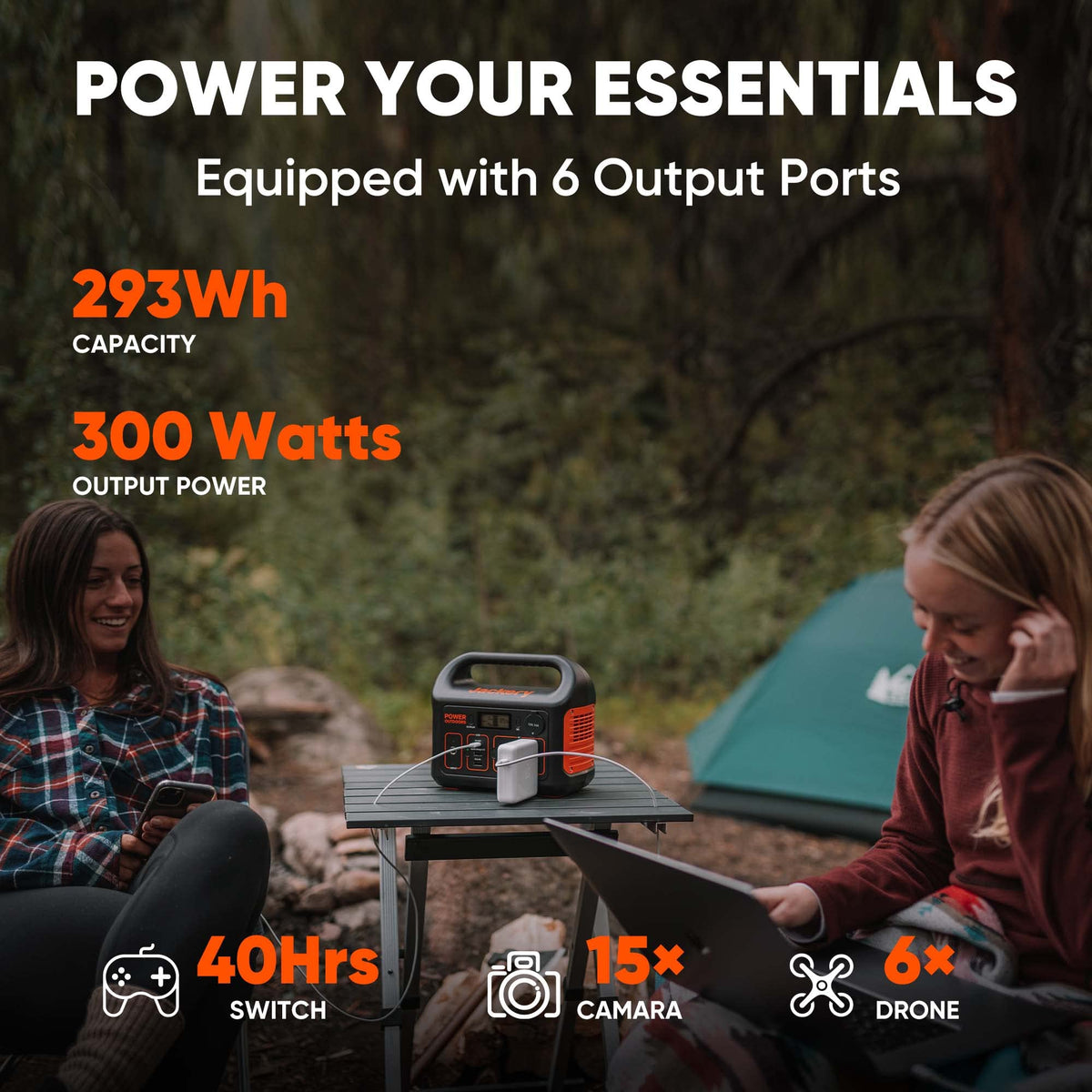 Jackery Portable Power Station Explorer 300, 293Wh Backup Lithium Battery, Solar Generator for Outdoors Camping Travel Hunting Blackout (Solar Panel